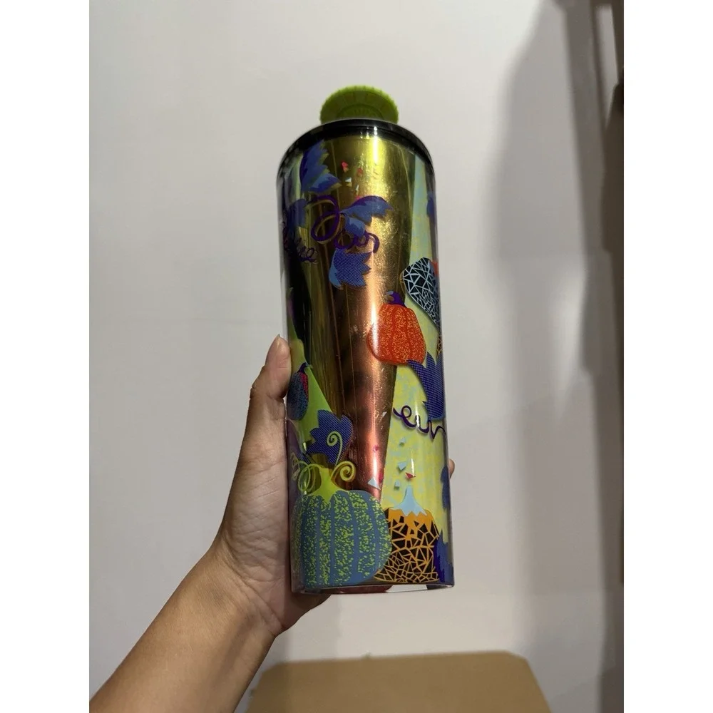 Starbucks UFO Cold Cup Halloween w Spaceship Straw Topper 24oz - FLAWS - READ